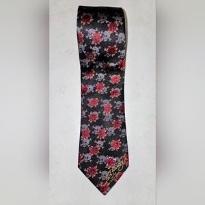 Ed Hardy Christian Audigier Silk Skulls & Roses Tie Excellent Condition Rare?